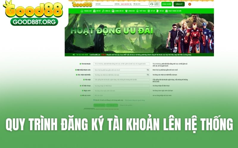 Quy trình đăng ký tài khoản lên hệ thống